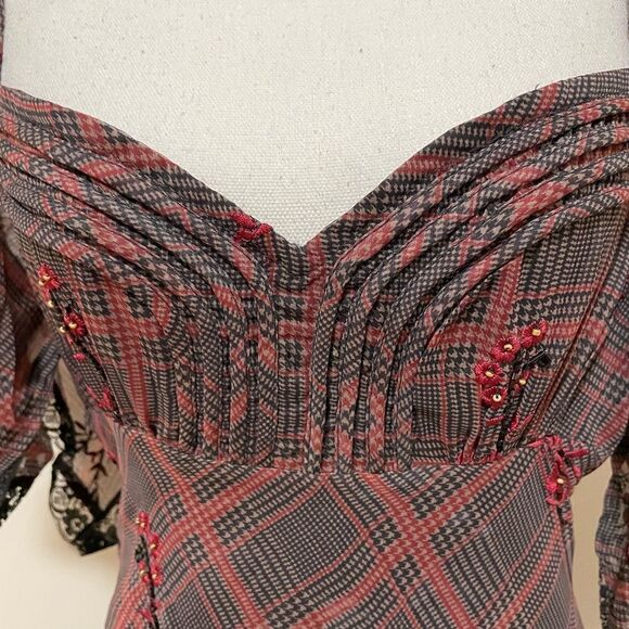 NWT Free People Fallen Flowers Midi Dress Embroidered Beaded size 2 - Picture 13 of 14